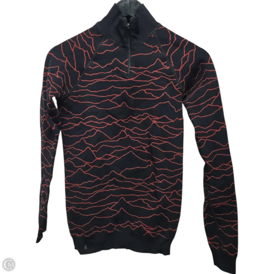 Athletic Top Long Sleeve Collar By Sweaty Betty In Black & Red, Size: M