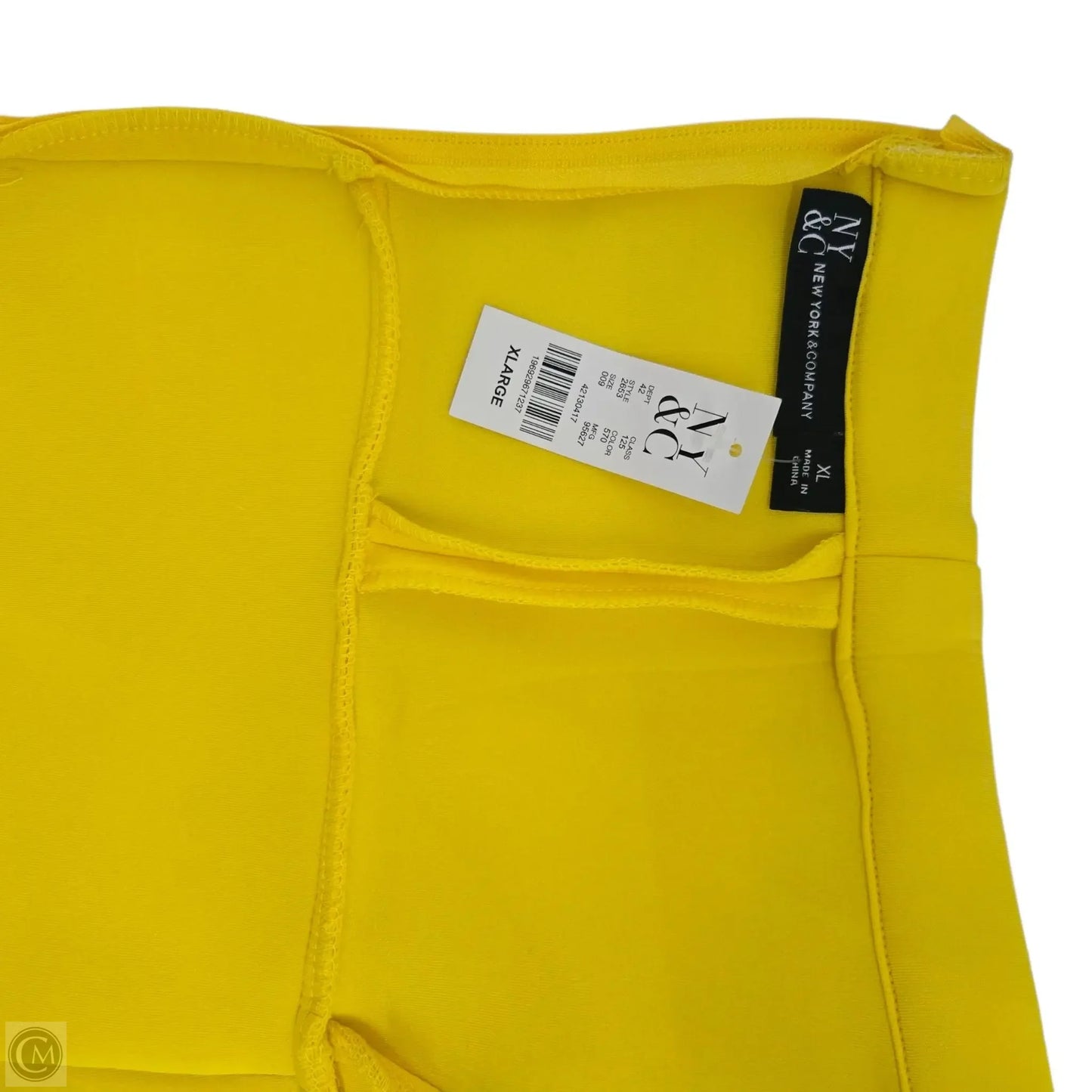 Top Sleeveless By New York And Co In Yellow, Size: Xl