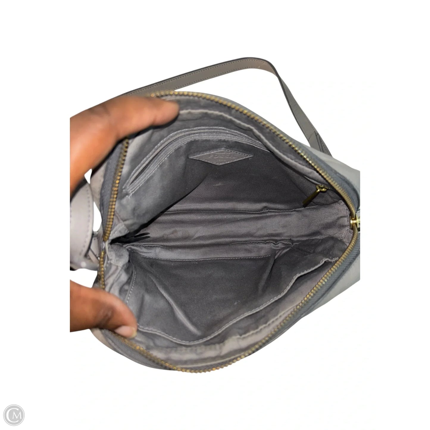 Handbag Leather By Fossil, Size: Small