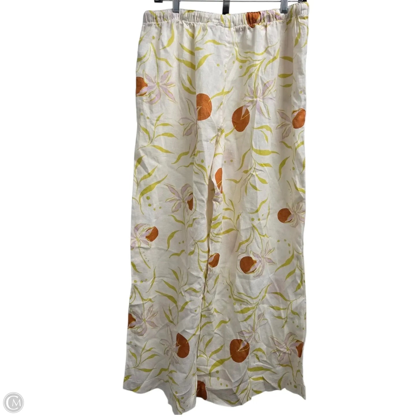 Pants Wide Leg By Calypso St Barth In Cream & Yellow, Size: L