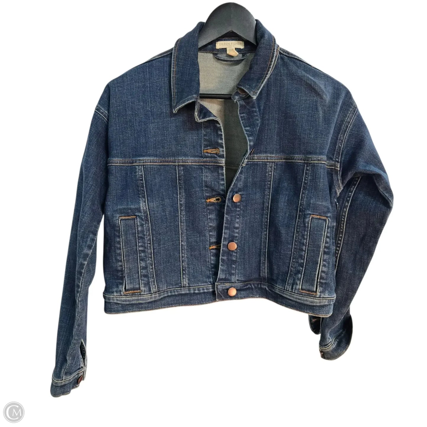 Jacket Denim By Eileen Fisher In Blue Denim, Size: Xs
