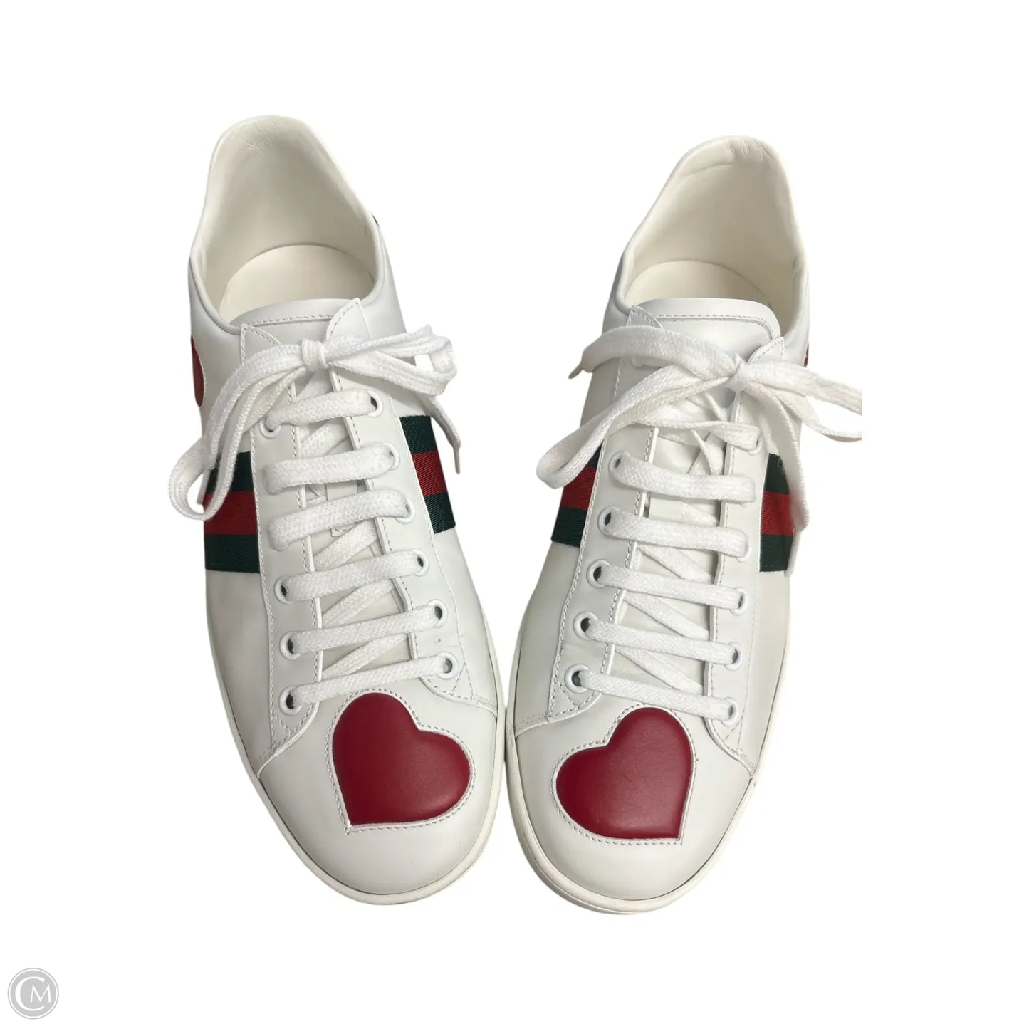 Shoes Luxury Designer By Gucci In Green & Red, Size:41 women's Ace Sneakers Web Heart