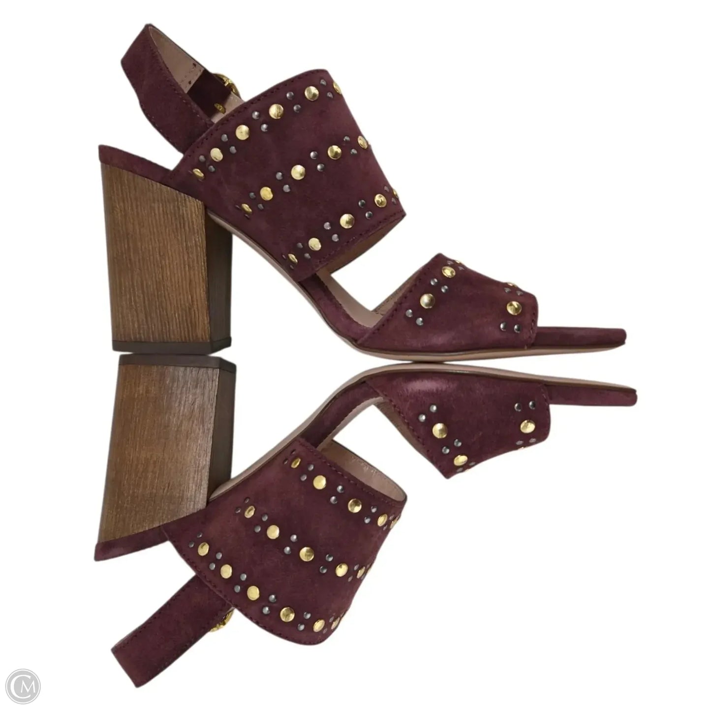 Sandals Heels Block By J. Crew In Maroon, Size: 8