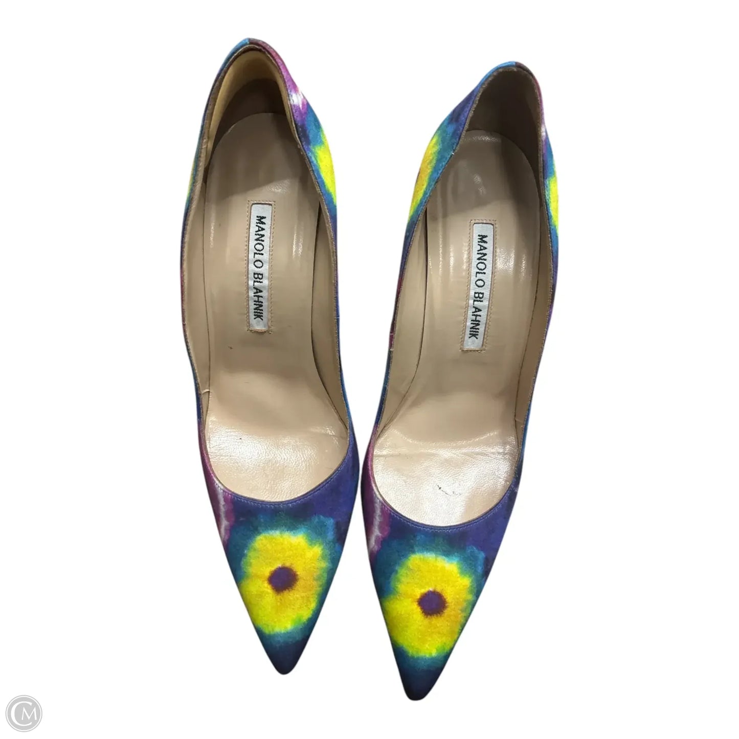 Shoes Luxury Designer By Manolo Blahnik In Tie Dye Print, Size: