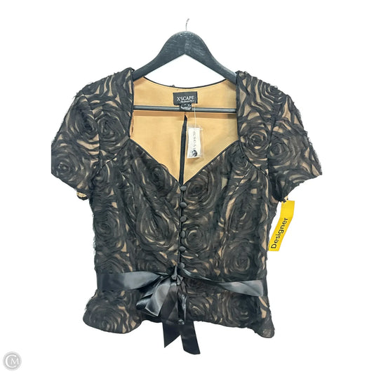 Top Short Sleeve Designer By Xscape In Black, Size: 8