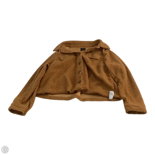 Jacket Fleece By Lane Bryant In Brown, Size: Xl