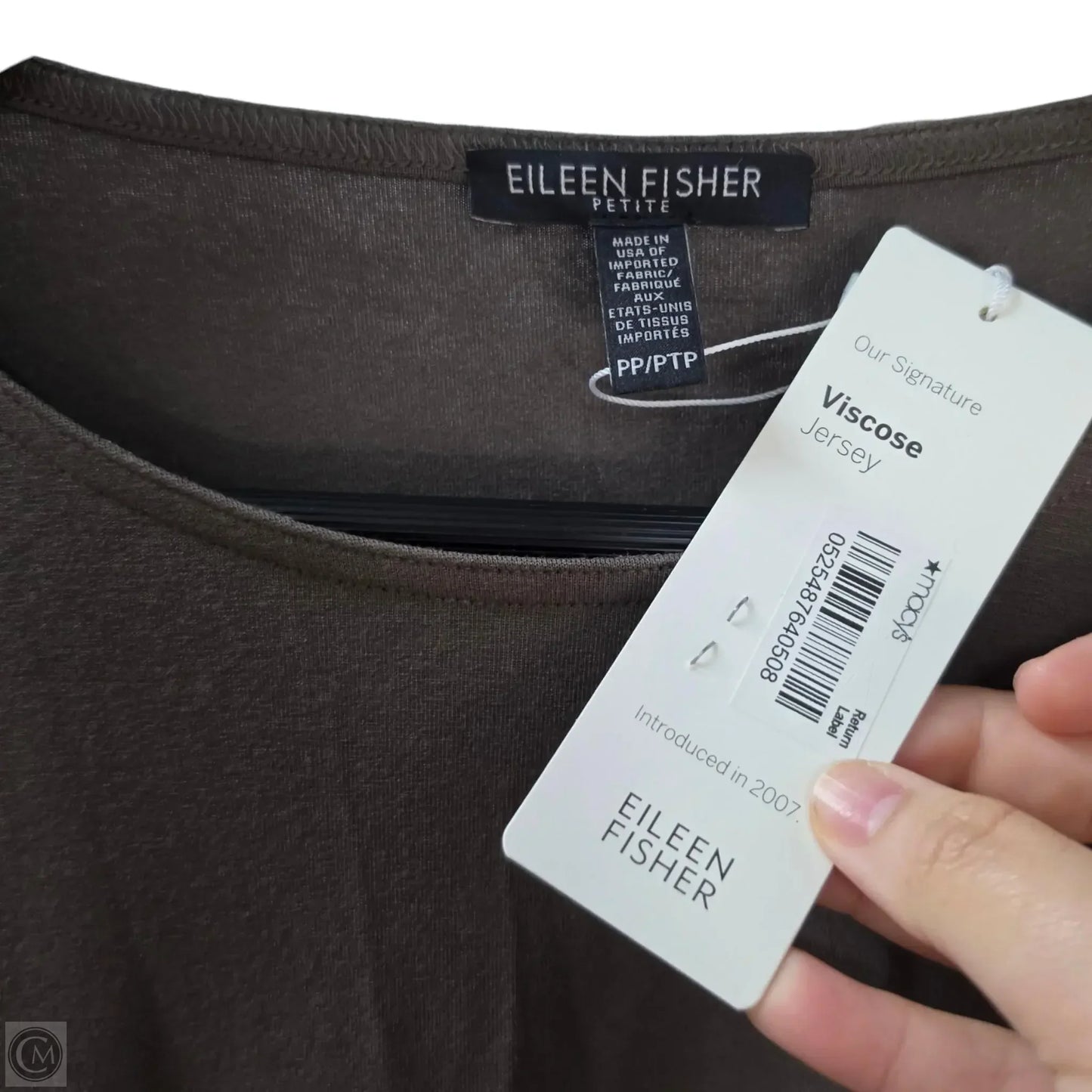 Top Long Sleeve Basic By Eileen Fisher In Taupe, Size: Sp