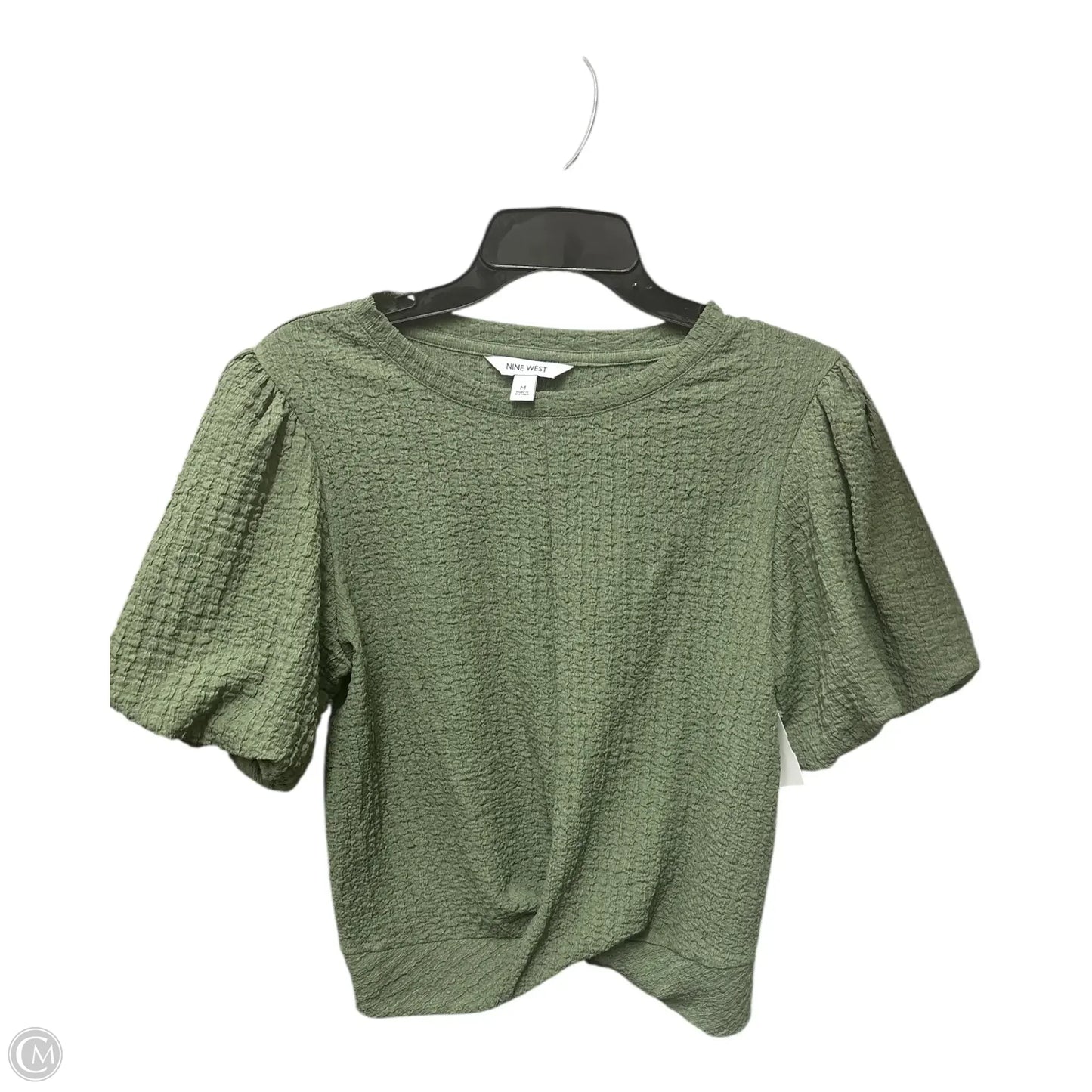 Top Short Sleeve Basic By Nine West Apparel In Green, Size: M