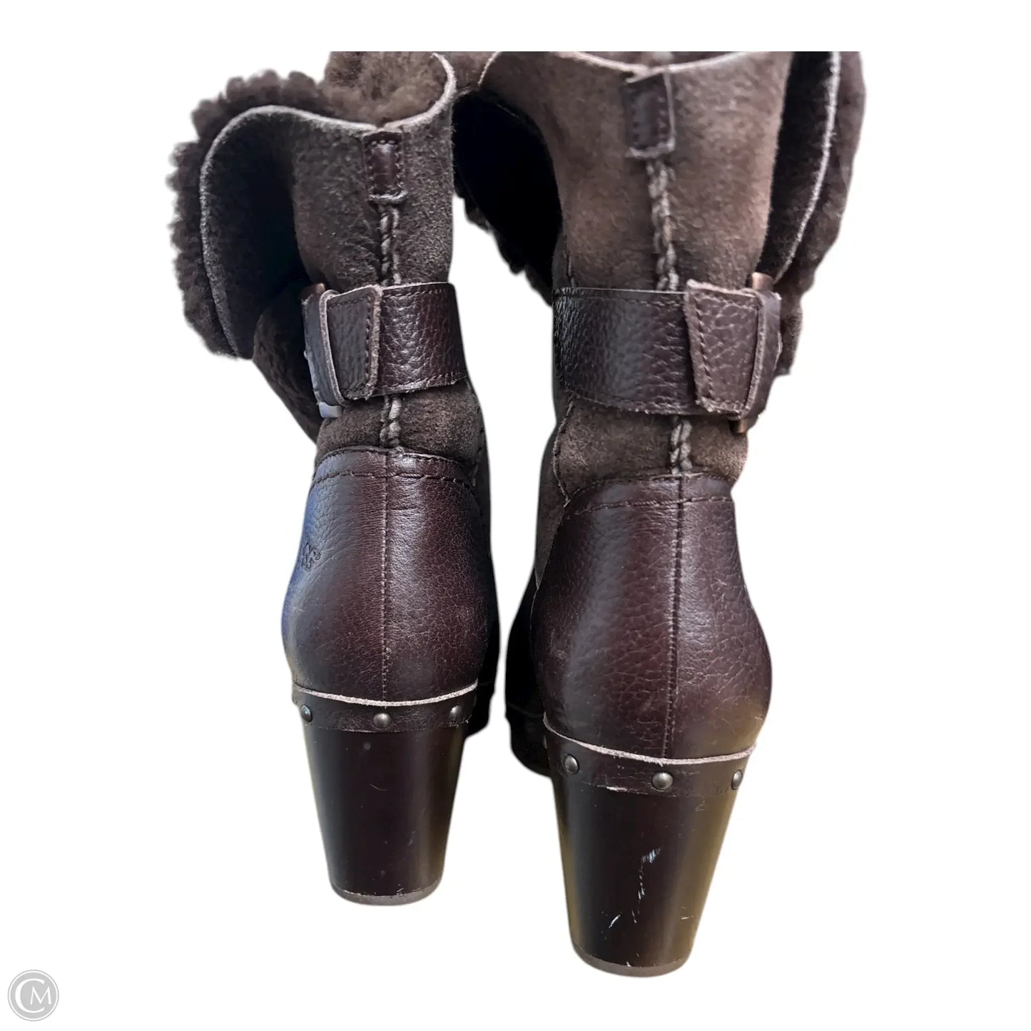 Boots Designer By Ugg In Brown, Size: 7
