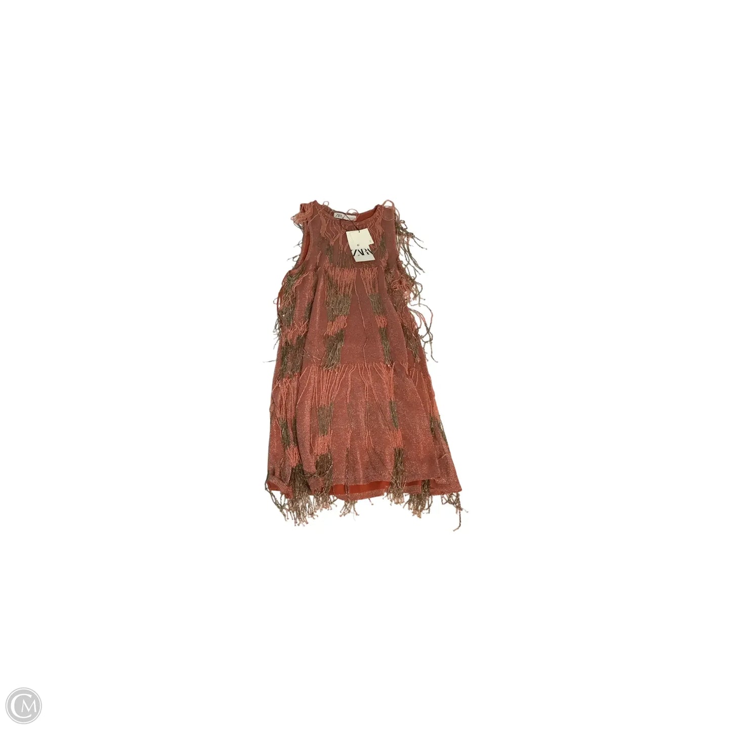 Dress Party Midi By Zara In Orange, Size: S