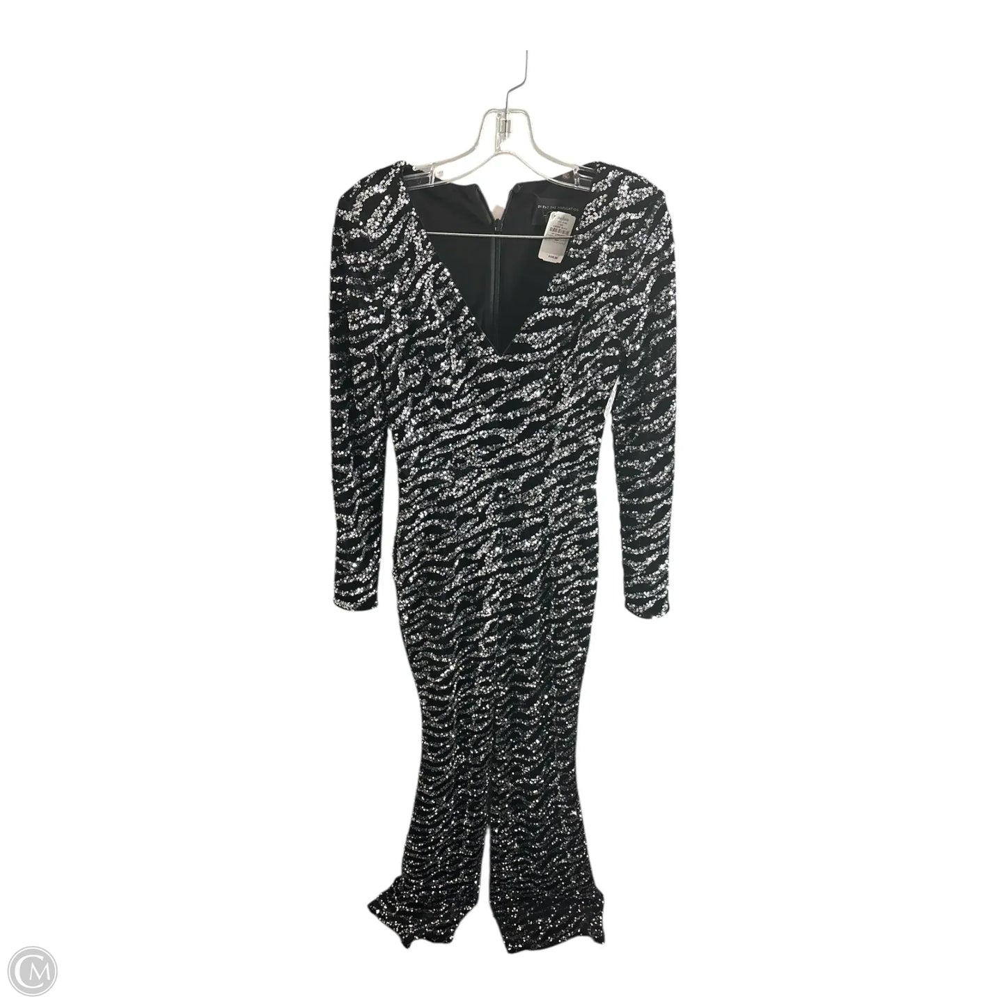 Dress Party Long By Dress The Population In Black & Silver, Size: Xs