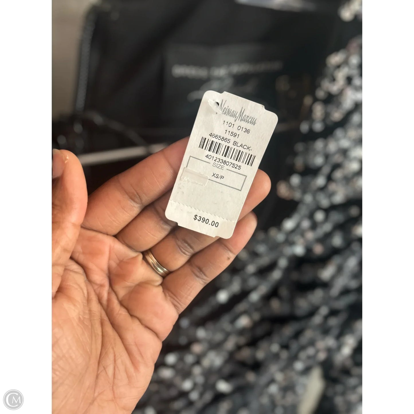 Dress Party Long By Dress The Population In Black & Silver, Size: Xs