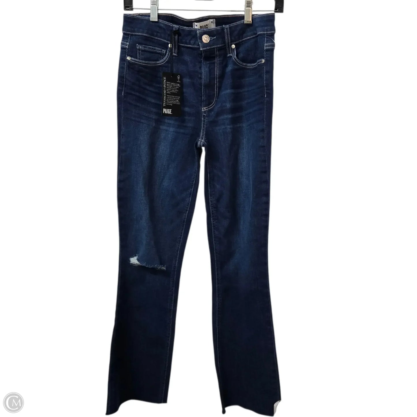 Jeans Flared By Paige In Blue Denim, Size: 4