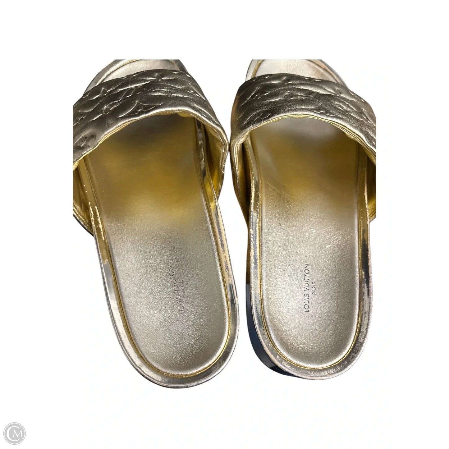 Sandals Luxury Designer By Louis Vuitton In Gold, Size:42