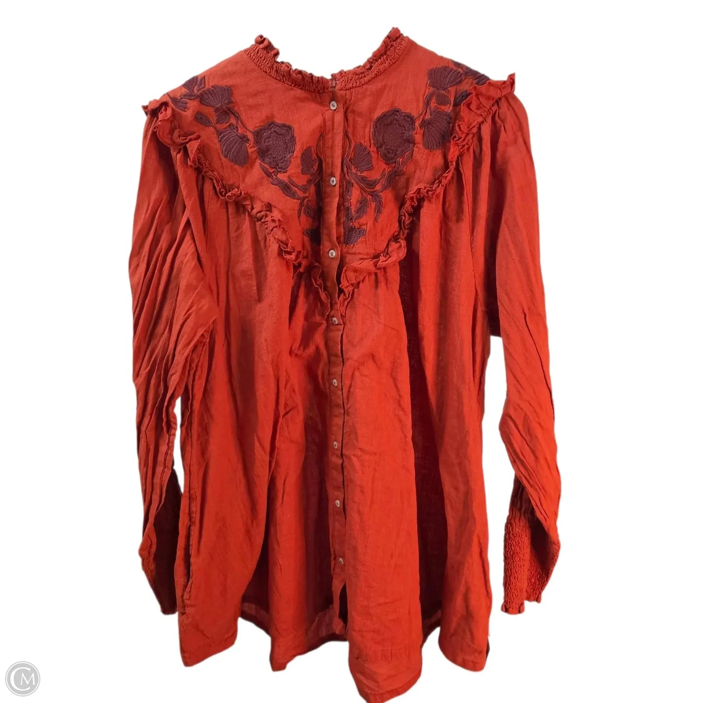 Top Long Sleeve Basic By Free People In Orange, Size: M