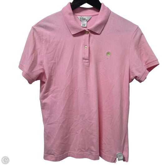 Top Short Sleeve Designer By Lilly Pulitzer In Pink, Size: L