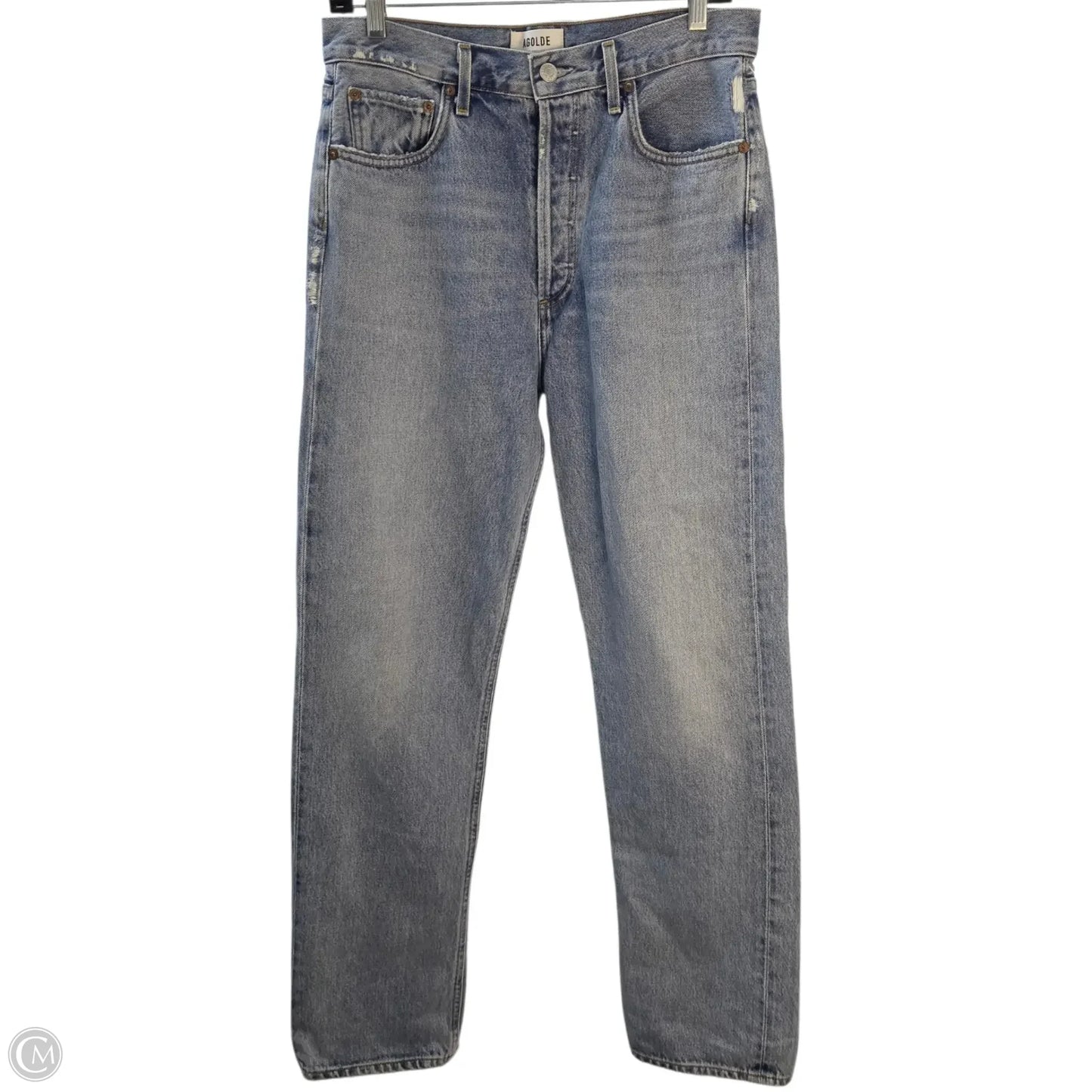 Jeans Straight By Agolde In Blue Denim, Size: 6