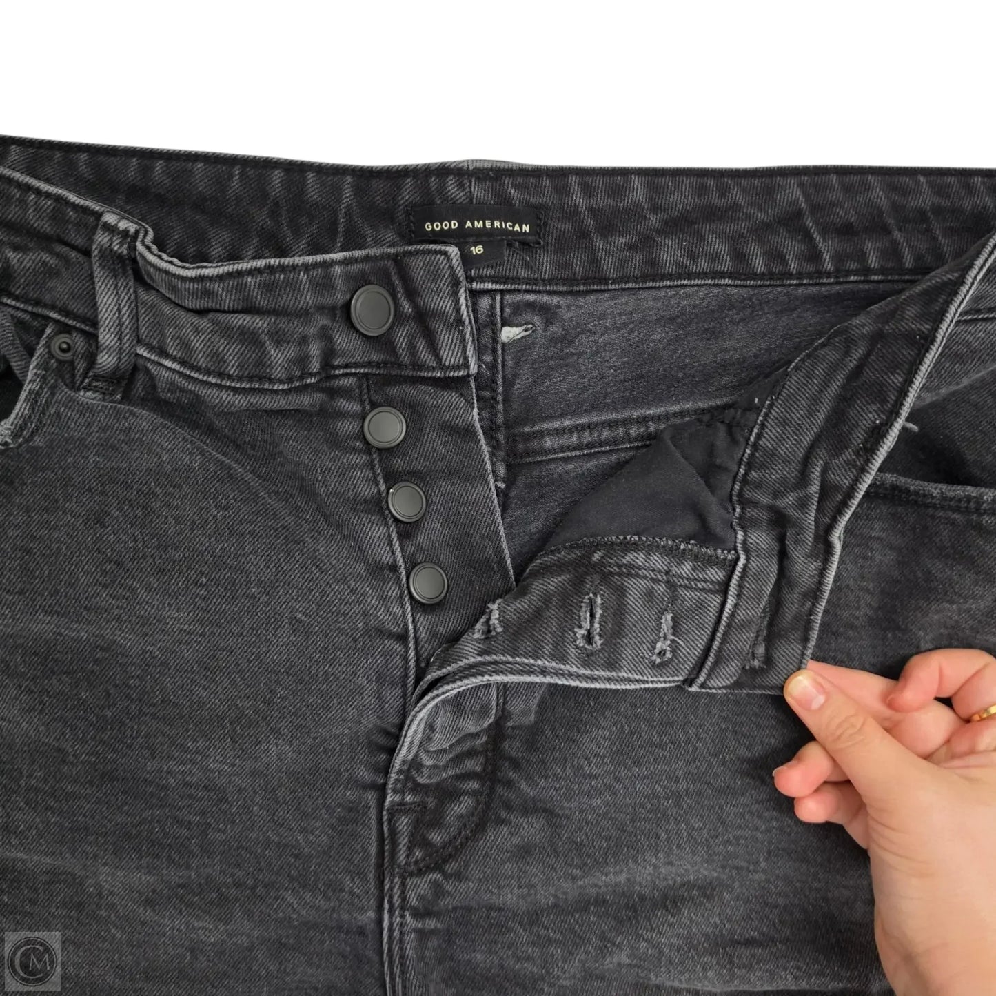 Shorts By Good American In Black Denim, Size: 16