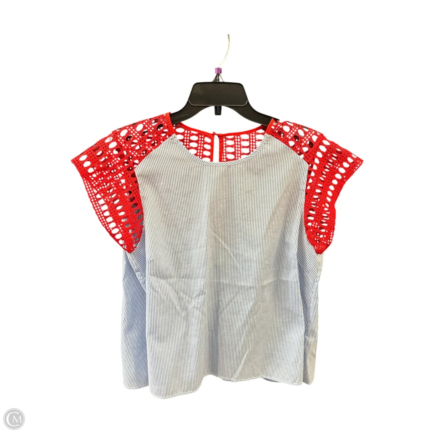 Top Short Sleeve By Maeve In Black & Red, Size: L