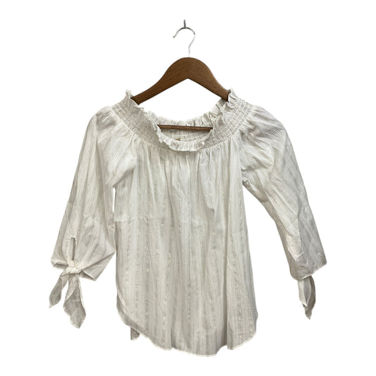 Top 3/4 Sleeve By Michael By Michael Kors In White, Size:S