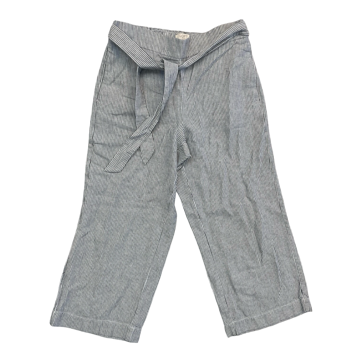 Pants Cropped By Loft In Striped Pattern, Size:Sp
