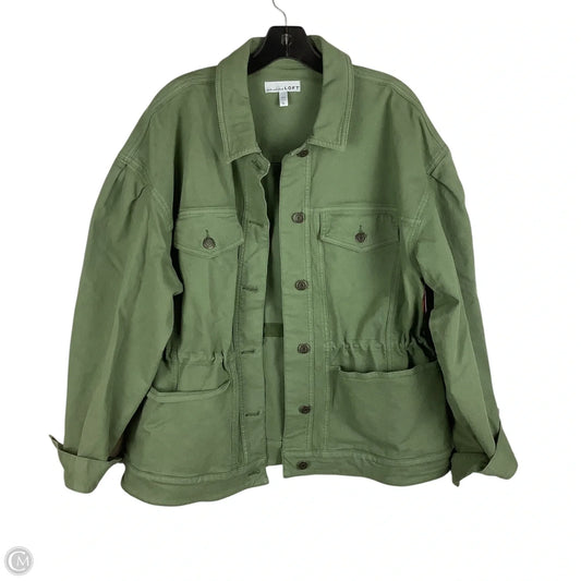 Jacket Denim By Loft In Green Denim, Size: L