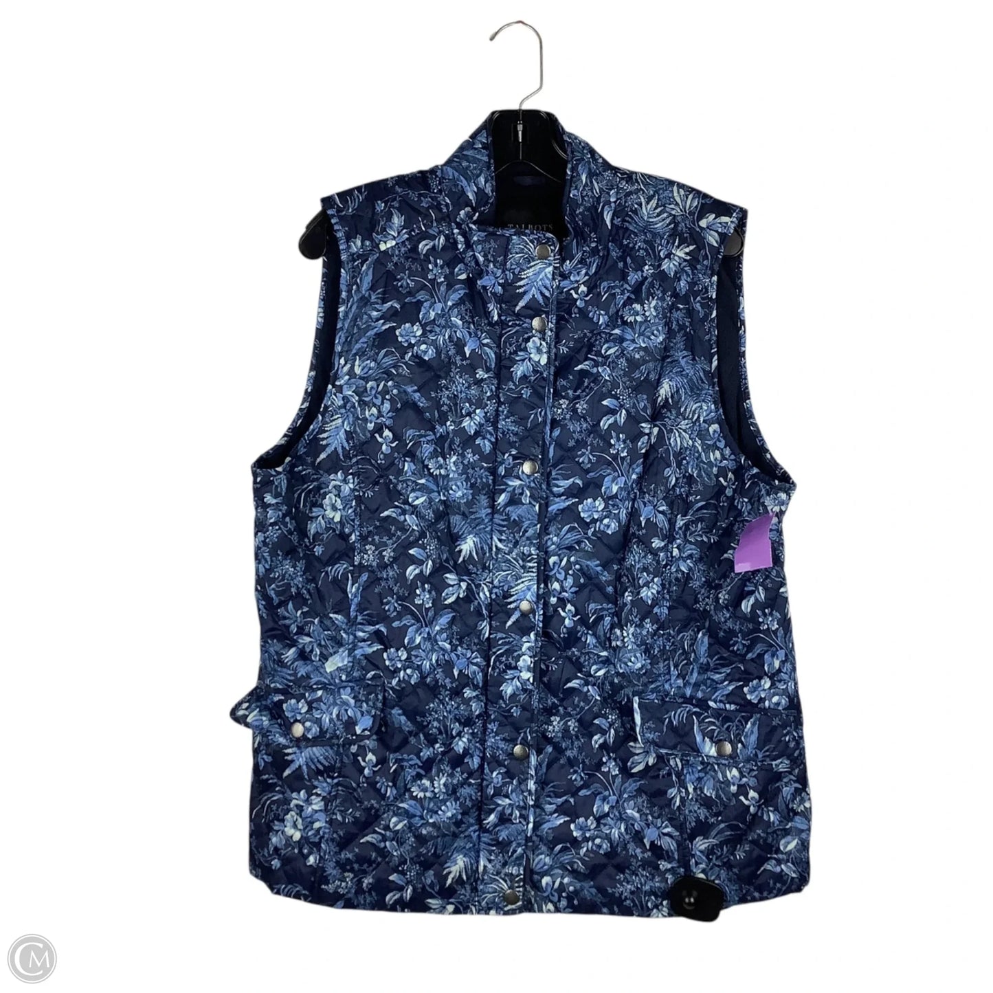 Vest Puffer & Quilted By Talbots In Blue, Size: Xl