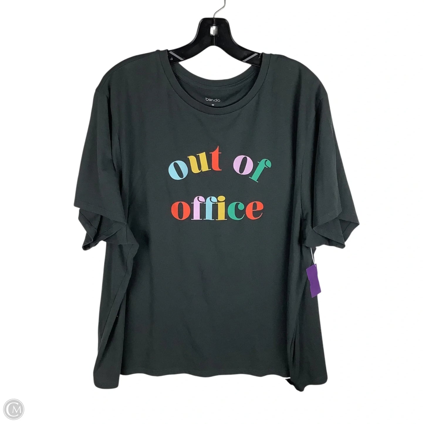 Top Short Sleeve Basic By Clothes Mentor In Grey, Size: 3x