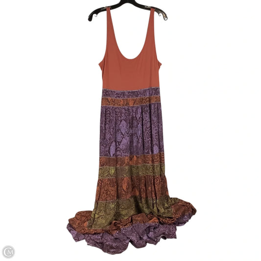 Dress Casual Maxi By Anthropologie In Orange & Purple, Size: L