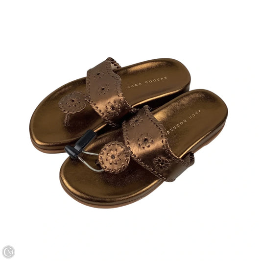 Sandals Flats By Jack Rogers In Gold, Size: 6.5