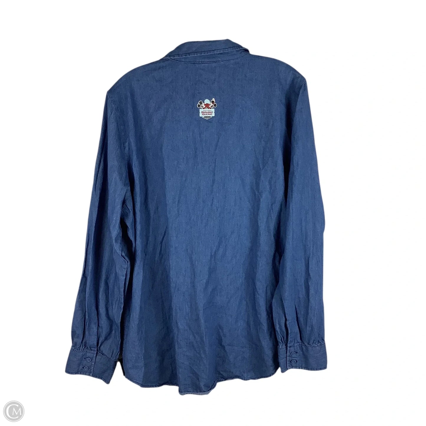 Top Long Sleeve By Disney In Blue Denim, Size: 2x