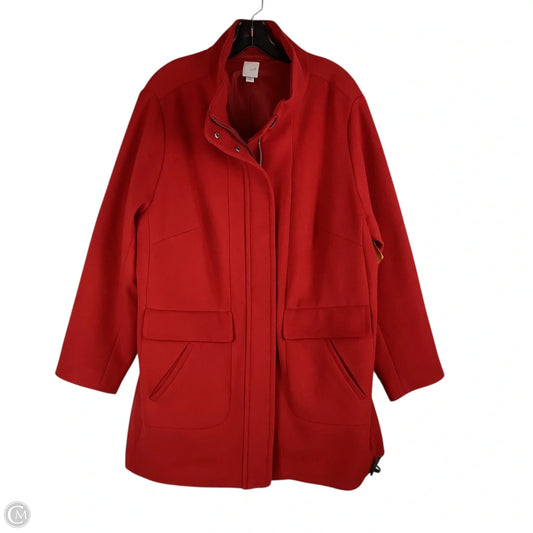 Coat Peacoat By J. Jill In Red, Size: 2x