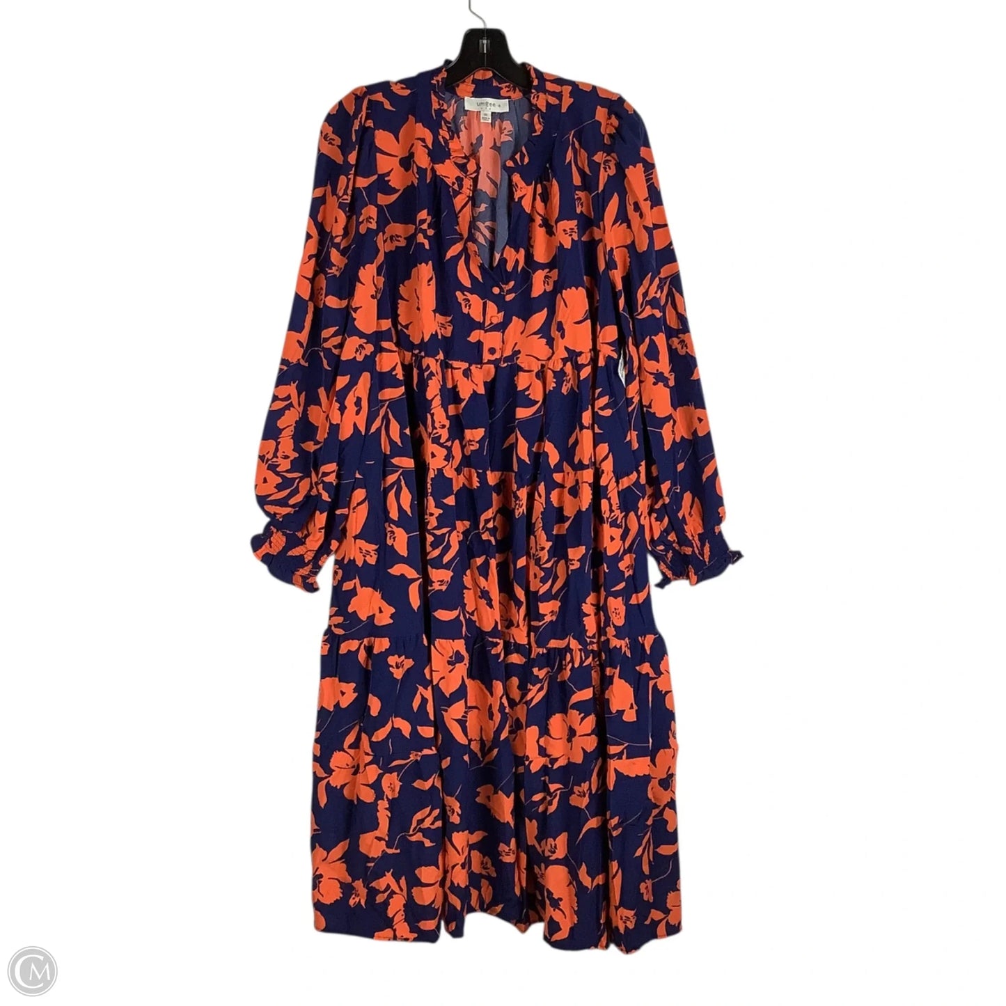 Dress Casual Midi By Umgee In Blue & Orange, Size: 1x