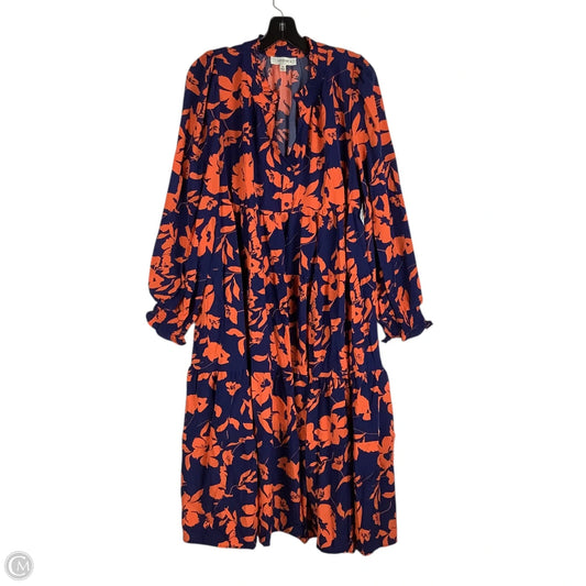 Dress Casual Midi By Umgee In Blue & Orange, Size: 1x