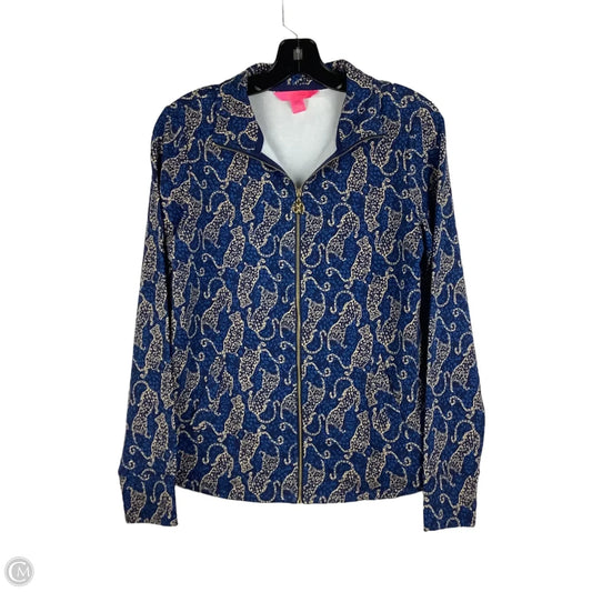 Jacket Designer By Lilly Pulitzer In Blue & Cream, Size: Xs