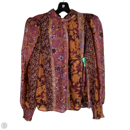 Top Long Sleeve By Hailey & Co In Purple, Size: M