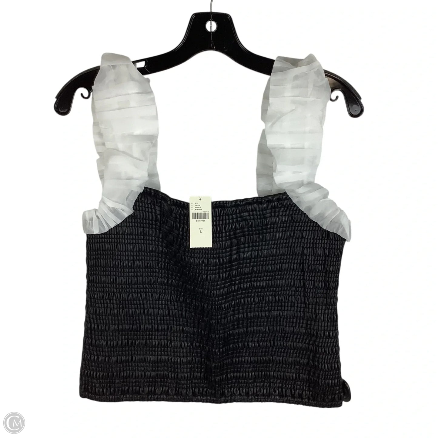 Top Sleeveless By Maeve In Black & White, Size: L