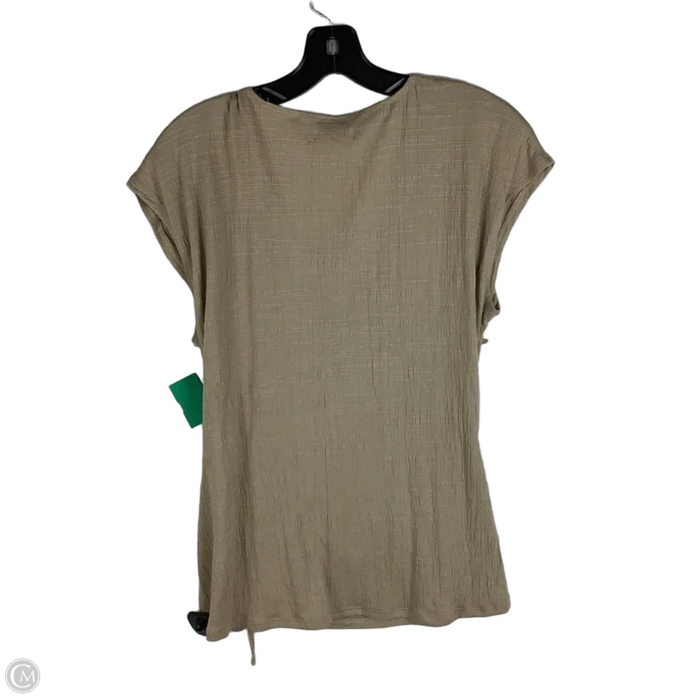 Top Short Sleeve By Max Studio In Tan, Size: L
