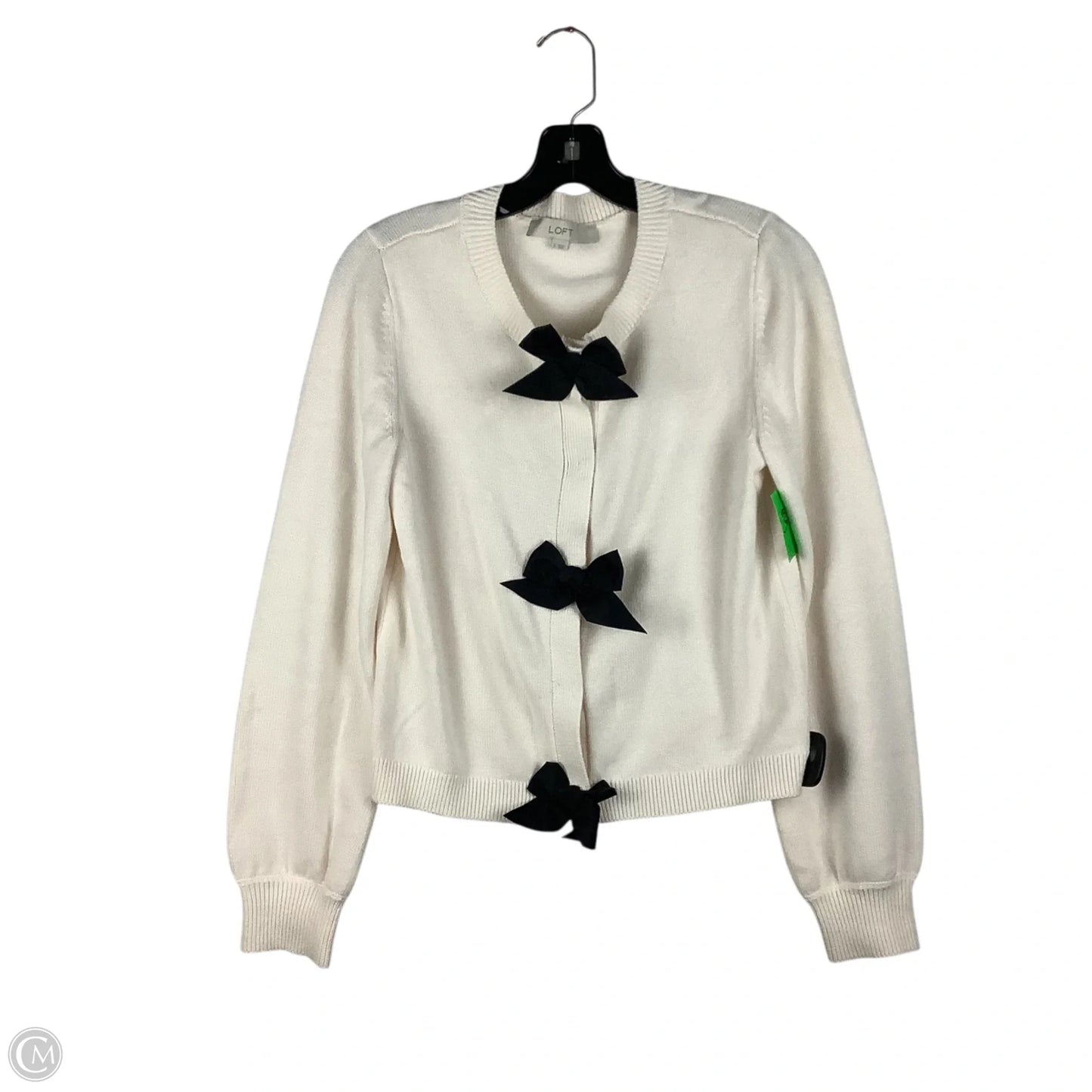 Sweater Cardigan By Loft In Cream, Size: S