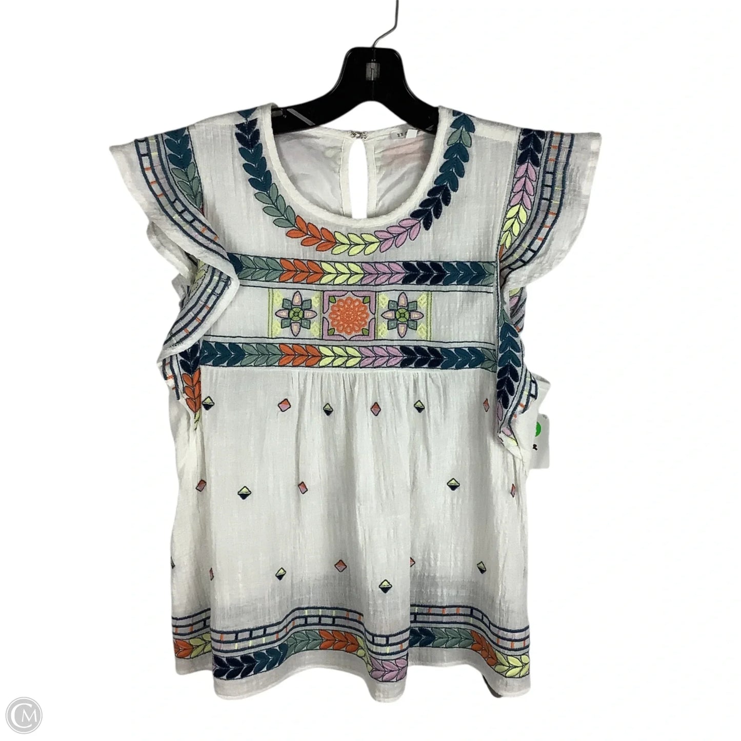 Top Short Sleeve By En Creme In White, Size: M