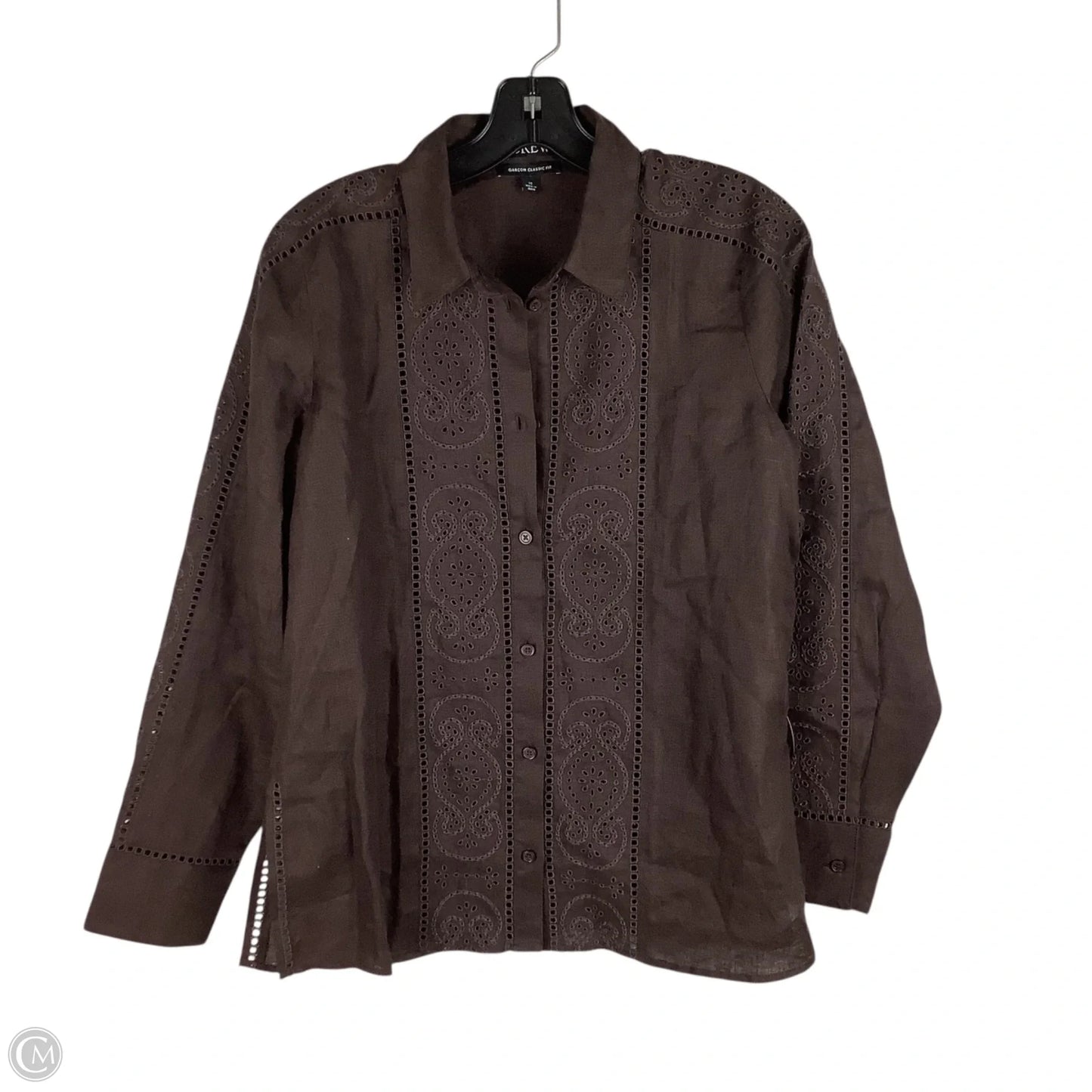 Top Long Sleeve By J. Crew In Brown, Size: 10