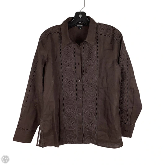 Top Long Sleeve By J. Crew In Brown, Size: 10