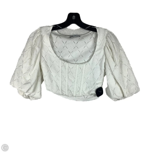 Top Short Sleeve By Zara In White, Size: M