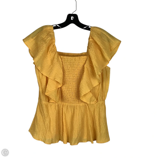 Top Short Sleeve By Scoop In Yellow, Size: L