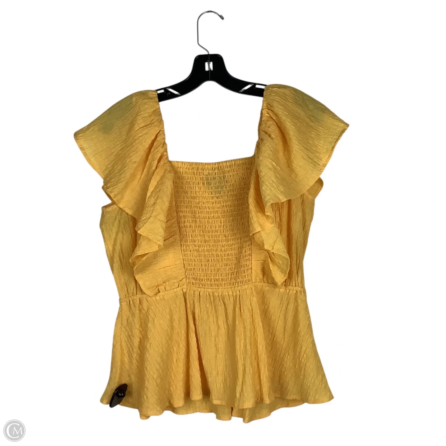 Top Short Sleeve By Scoop In Yellow, Size: L