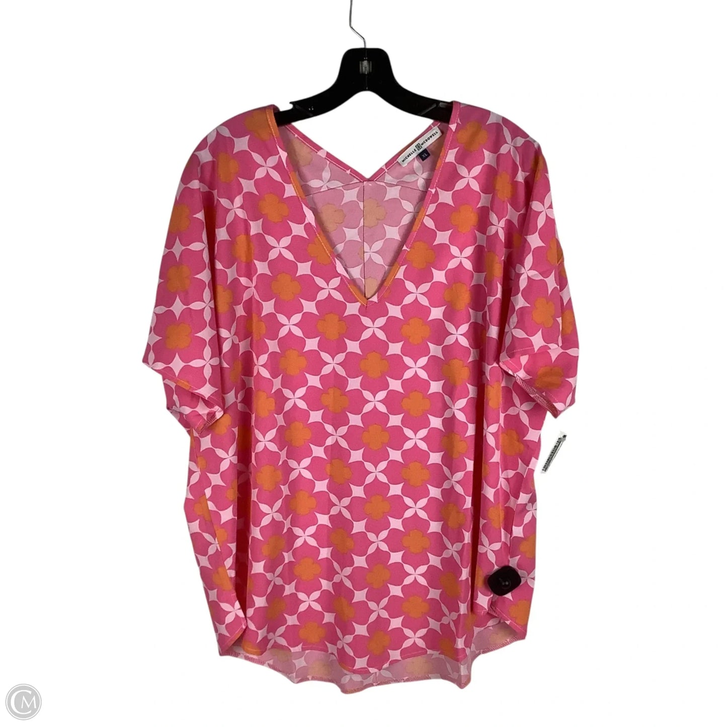 Top Short Sleeve By Cmc In Floral Print, Size: Xl