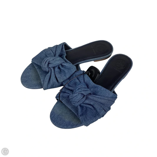 Sandals Designer By Tory Burch In Blue Denim, Size: 6