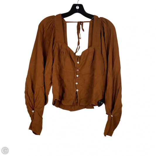 Top Long Sleeve By Free People In Orange, Size: M
