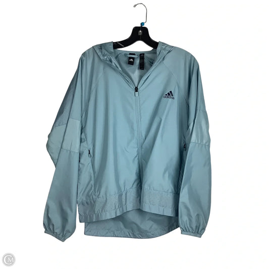 Athletic Jacket By Adidas In Blue, Size: L