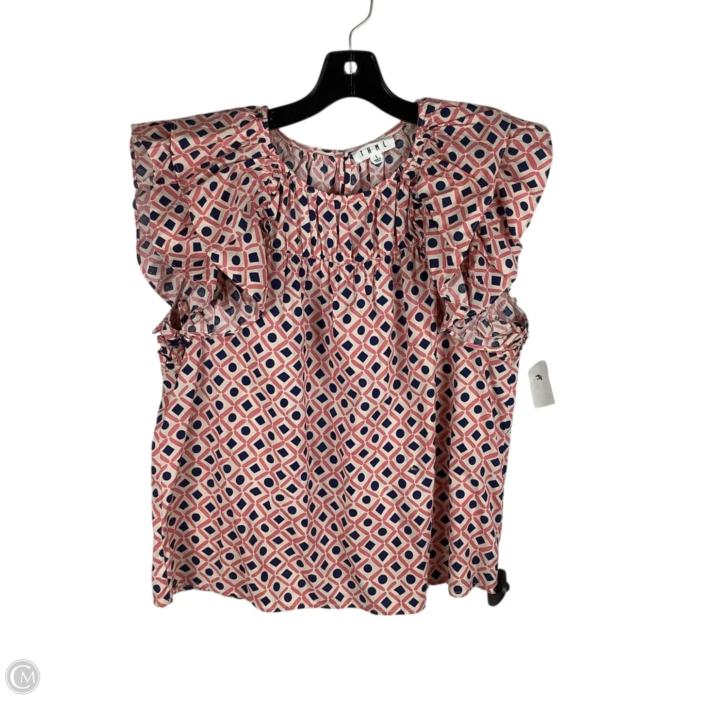 Top Short Sleeve By Thml In Coral, Size: L